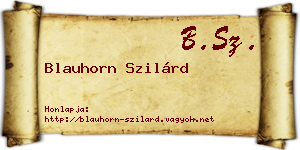 Blauhorn Szilárd névjegykártya