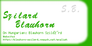 szilard blauhorn business card
